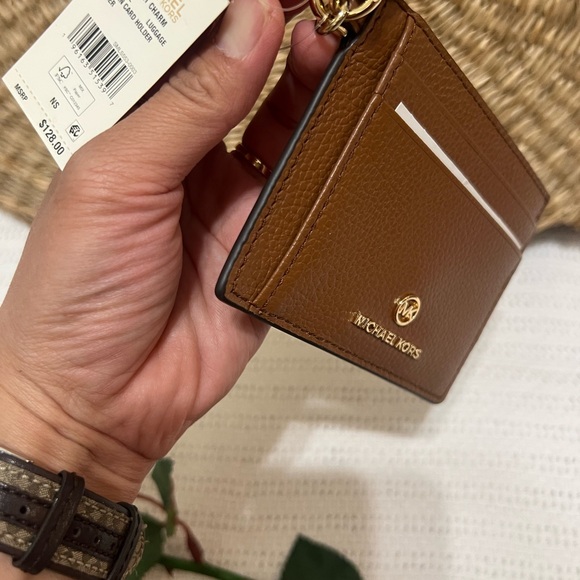 Michael Kors Jet Set Charm Small ID Chain Leather Card Holder - Picture 7 of 8